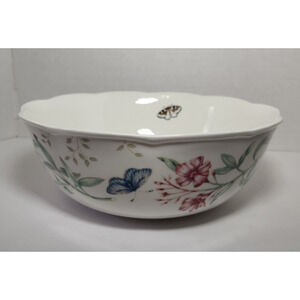 Lenox Butterfly Meadow 10" Salad Vegetable Pasta Serving Bowl Luoise de Luyer